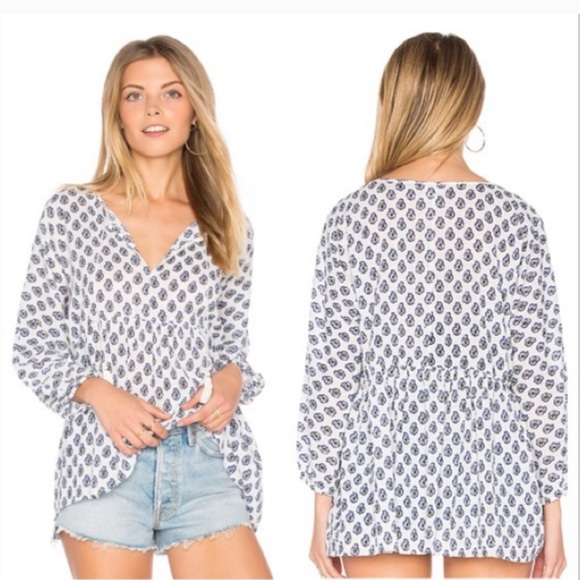 Soft Joie Ulyana gauze printed peasant blouse RUNS LARGE - Picture 7 of 13
